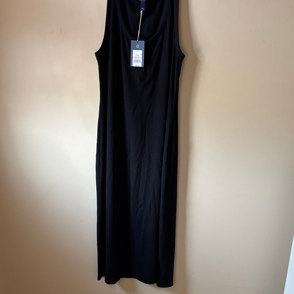 Black Sleeveless Button-Front Dress - Picture 3 of 7